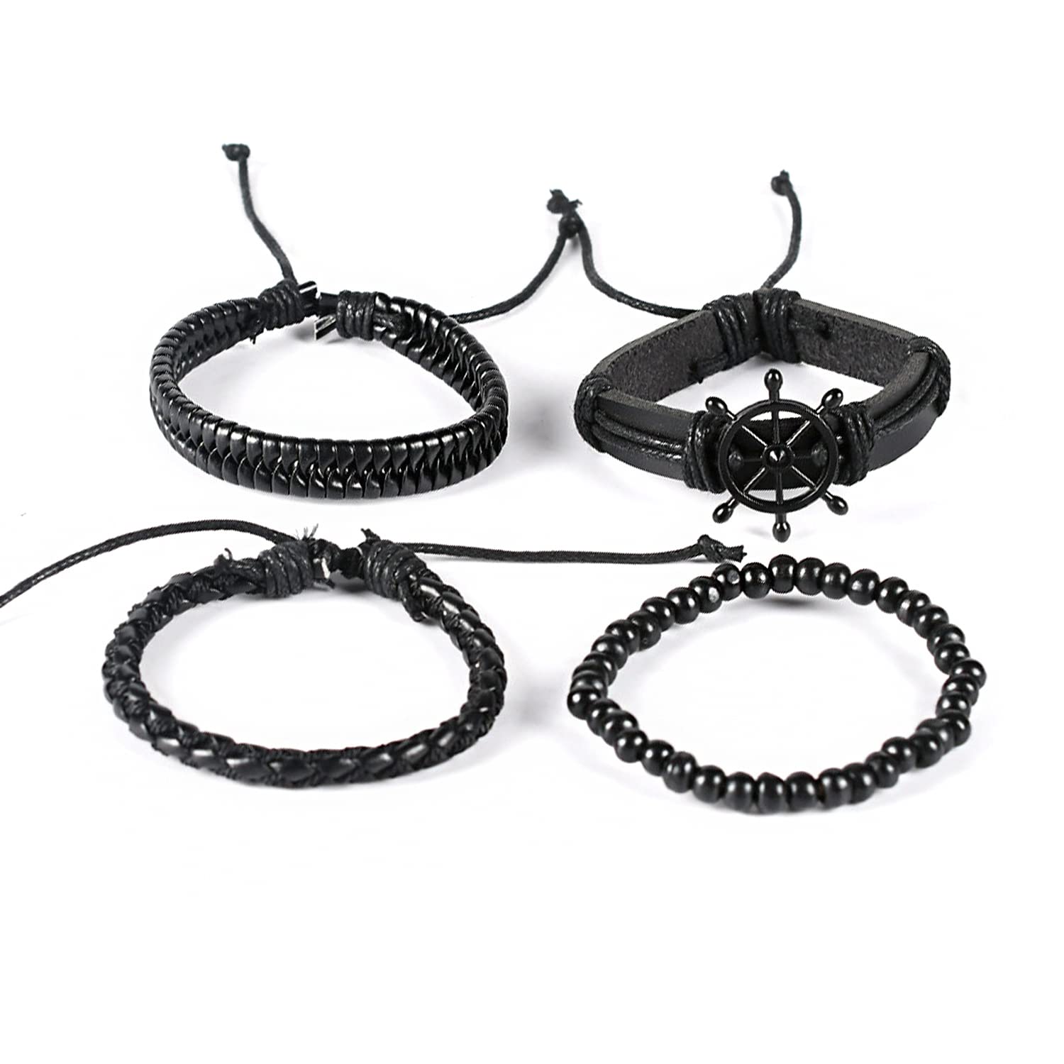 Modern Silver Leather Bracelet/ Leather Cuff Boho Style — ISEA DESIGNS